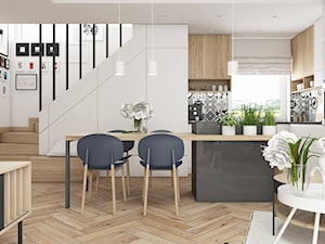 MIESZKANIE W MOGILNIE | 32m2 - Średnia biała jadalnia w salonie w kuchni - zdjęcie od SYMETRIA | pracownia architektury
