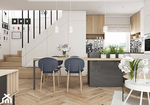 MIESZKANIE W MOGILNIE | 32m2 - Średnia biała jadalnia w salonie w kuchni - zdjęcie od SYMETRIA | pracownia architektury