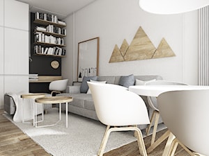 MIESZKANIE | MOUNTAIN - Mały biały salon z jadalnią - zdjęcie od SYMETRIA | pracownia architektury