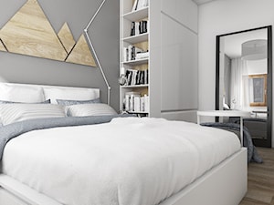 MIESZKANIE | MOUNTAIN - Średnia biała szara sypialnia - zdjęcie od SYMETRIA | pracownia architektury
