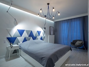 Średnia szara sypialnia, styl industrialny - zdjęcie od MANUstudio • projektowanie wnętrz