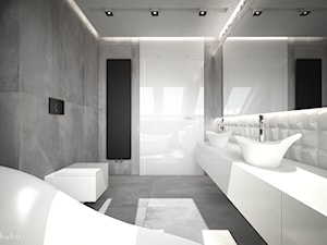 ŁAZIENKA TRZY KOLORY / CYKARZEW PÓŁNOCNY - Średnia duża z punktowym oświetleniem łazienka, styl nowoczesny - zdjęcie od wisniewskikuba