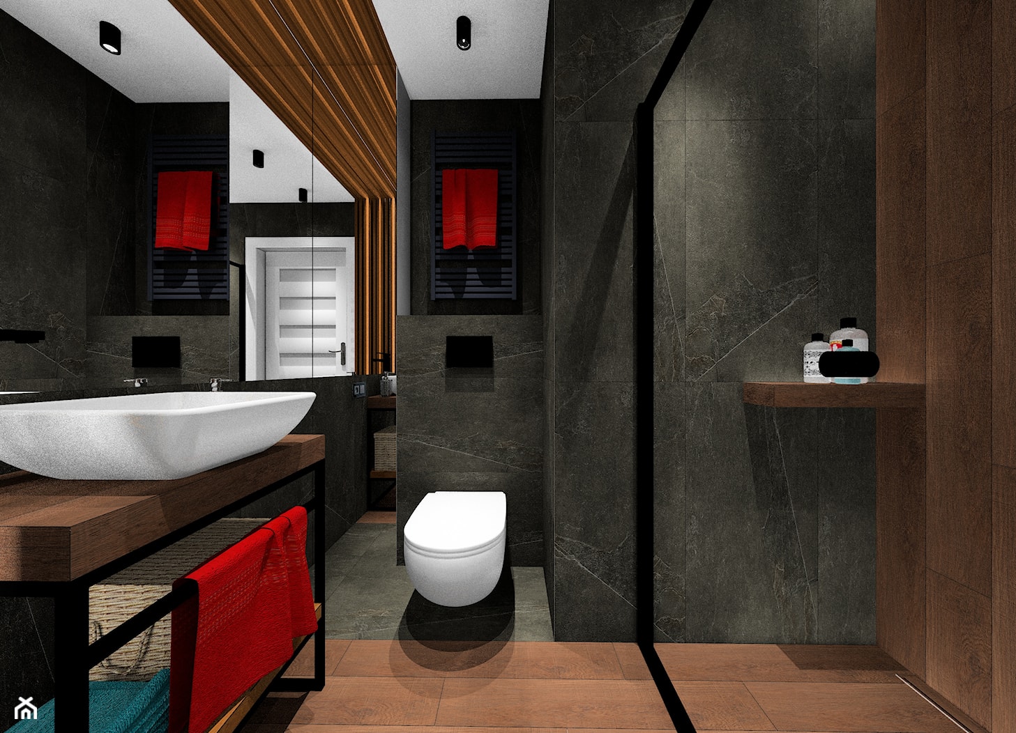 łazienka mniejsza z prysznicem - zdjęcie od BushkoProjekt - Homebook
