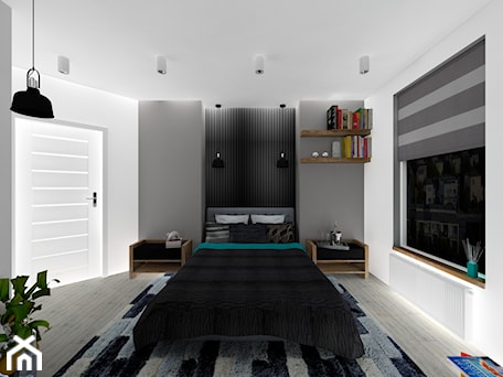 Aranżacje wnętrz - Sypialnia: mieszkanie 32 m2 - Średnia biała szara sypialnia - BushkoProjekt. Przeglądaj, dodawaj i zapisuj najlepsze zdjęcia, pomysły i inspiracje designerskie. W bazie mamy już prawie milion fotografii!