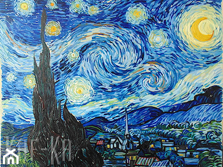 Aranżacje wnętrz - : kopia obrazu "Gwiaździsta noc" wg Vincent van Gogh - Pracownia artystyczna Kaf-ka. Przeglądaj, dodawaj i zapisuj najlepsze zdjęcia, pomysły i inspiracje designerskie. W bazie mamy już prawie milion fotografii!