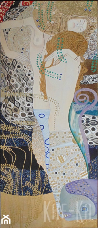 kopia obrazu "Węże wodne I" wg Gustav Klimt - zdjęcie od Pracownia artystyczna Kaf-ka - Homebook