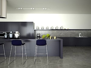 Salon z kuchnia - Duża szara jadalnia w kuchni - zdjęcie od MAAKK STUDIO ANNA KAMECKA