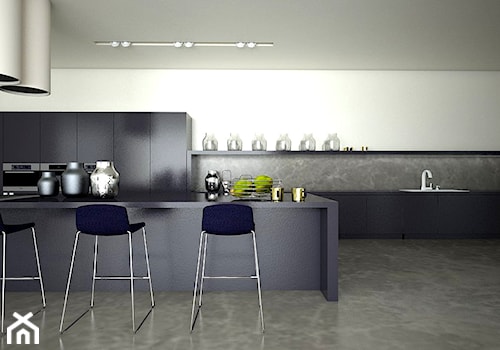Salon z kuchnia - Duża szara jadalnia w kuchni - zdjęcie od MAAKK STUDIO ANNA KAMECKA