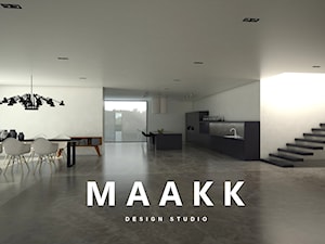 Minimalistyczny salon z kuchnią - zdjęcie od MAAKK STUDIO ANNA KAMECKA