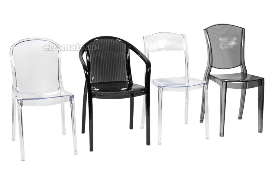 Transparentne krzesła plastikowe z poliwęglanu - zdjęcie od eDomator.pl