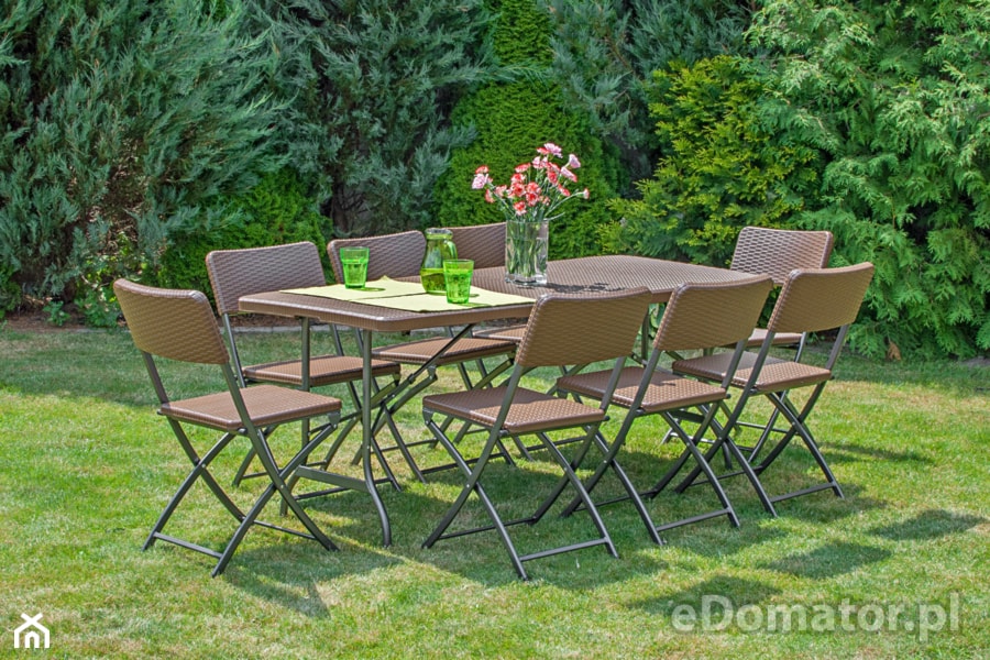 Zestaw składany stół 180 cm i 8 krzeseł - zdjęcie od eDomator.pl