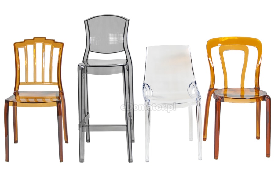 Przeźroczyste krzesła z poliwęglanu - zdjęcie od eDomator.pl