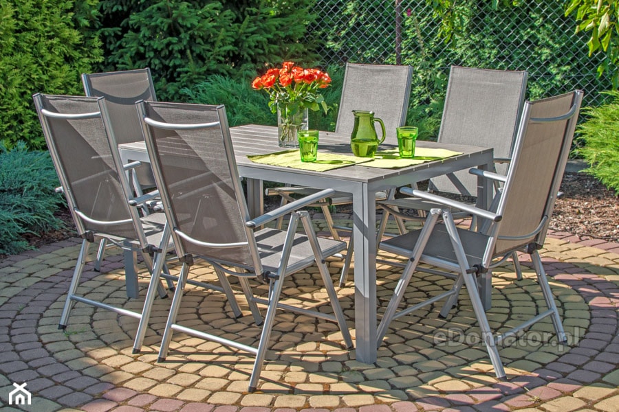 Meble ogrodowe składane aluminiowe MODENA Stół i 6 krzeseł - zdjęcie od eDomator.pl