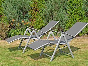 Krzesło ogrodowe składane aluminiowe LAGUNA 7 pozycji z podnóżkiem - zdjęcie od eDomator.pl