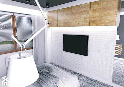 Mieszkanie w Gdyni · Projekt - Mała sypialnia na poddaszu, styl nowoczesny - zdjęcie od WOJSZ studio