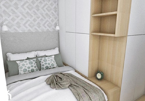 Mieszkanie w Gdańsku · Projekt - Średnia biała sypialnia, styl nowoczesny - zdjęcie od WOJSZ studio