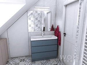 Dom w Różynach · Projekt - Mała łazienka z oknem, styl nowoczesny - zdjęcie od WOJSZ studio