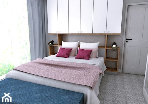 Dom w Różynach · Projekt - Średnia szara sypialnia, styl nowoczesny - zdjęcie od WOJSZ studio