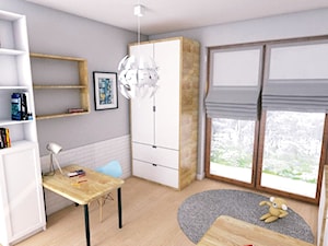 Mieszkanie w Gdyni · Projekt - Duży szary pokój dziecka dla nastolatka dla chłopca, styl nowoczesny - zdjęcie od WOJSZ studio