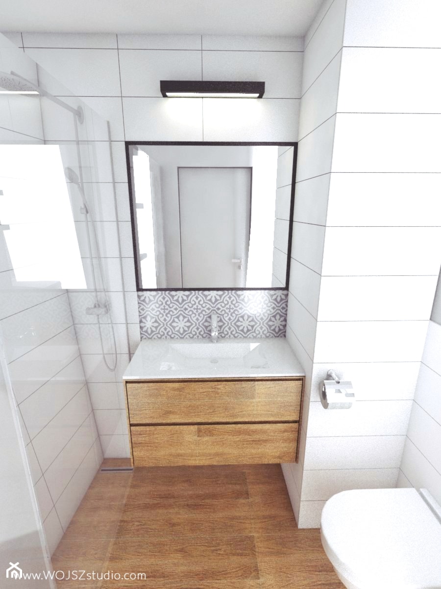 Mieszkanie w Gdyni · Projekt - Mała bez okna łazienka, styl nowoczesny - zdjęcie od WOJSZ studio