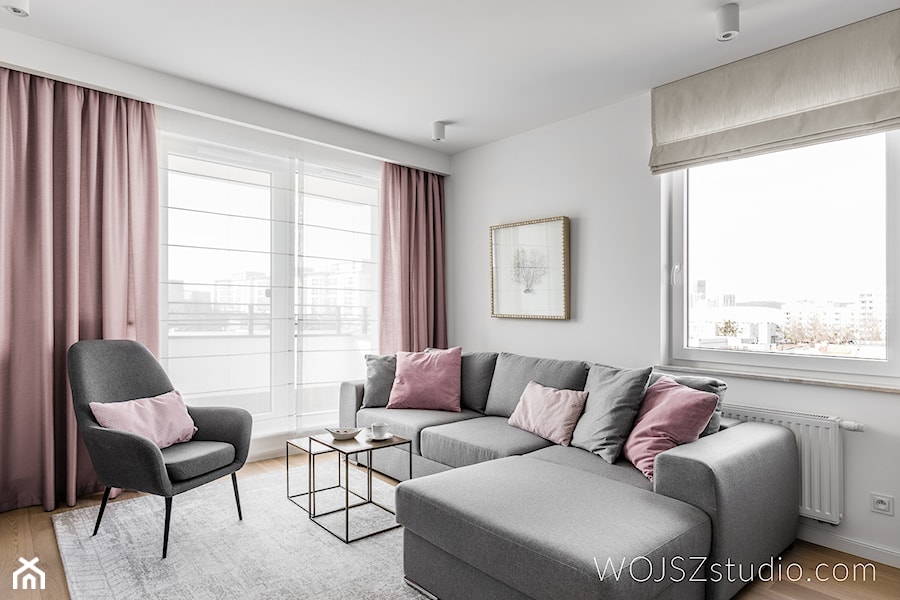 Mieszkanie w Gdańsku · Realizacja - Mały biały salon, styl nowoczesny - zdjęcie od WOJSZ studio