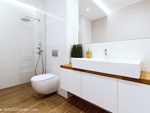 Dom w Rąbie · Realizacja - Średnia duża bez okna łazienka, styl nowoczesny - zdjęcie od WOJSZ studio
