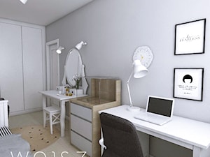 Mieszkanie w Gdańsku · Projekt - Średni szary pokój dziecka dla dziecka dla nastolatka dla chłopca dla dziewczynki, styl skandynawski - zdjęcie od WOJSZ studio