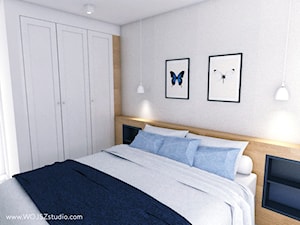 Mieszkanie w Gdyni · Projekt - Średnia biała sypialnia, styl nowoczesny - zdjęcie od WOJSZ studio