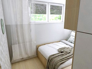 Mieszkanie w Gdańsku · Projekt - Mała szara sypialnia, styl nowoczesny - zdjęcie od WOJSZ studio