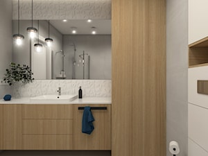 łazienka z szarymi płytkami - zdjęcie od STUDIO PNIAK