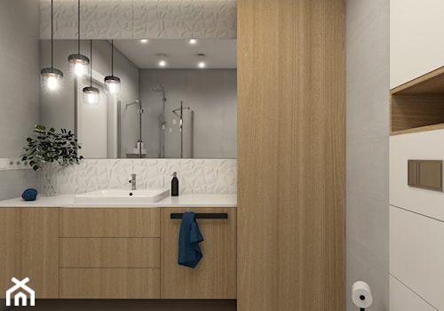 łazienka z szarymi płytkami - zdjęcie od STUDIO PNIAK