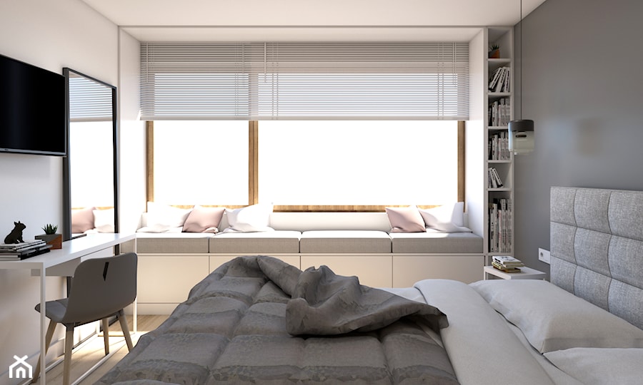 Sypialnia z siedziskiem pod oknem - zdjęcie od STUDIO PNIAK