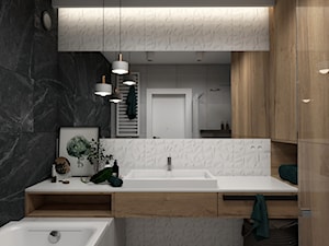 Łazienka białe płytki 3d - zdjęcie od STUDIO PNIAK
