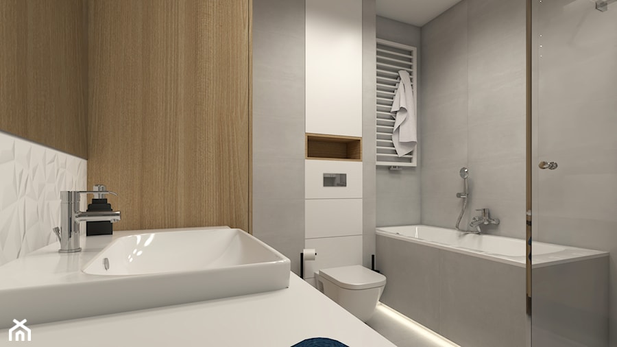 łazienka z wanną i prysznicem - zdjęcie od STUDIO PNIAK