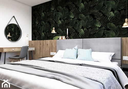 Sypialnia z tapicerowanym łóżkiem - zdjęcie od STUDIO PNIAK