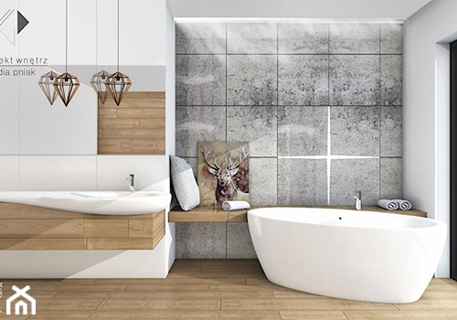 Łazienka - Średnia łazienka z oknem, styl skandynawski - zdjęcie od STUDIO PNIAK