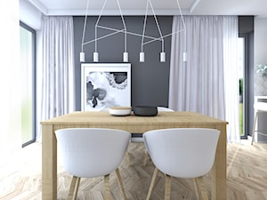 Dom jednorodzinny,Niepołomice - Duża szara jadalnia jako osobne pomieszczenie, styl nowoczesny - zdjęcie od STUDIO PNIAK