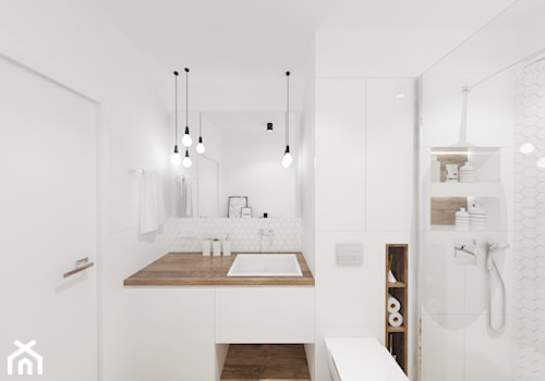 Biała minimalistyczna łazienka - zdjęcie od ALE PRACOWNIA