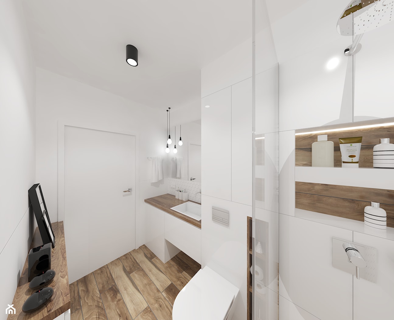 Biała minimalistyczna łazienka - zdjęcie od ALE PRACOWNIA - Homebook