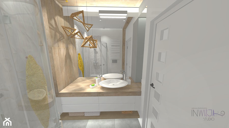 Łazienka - Średnia bez okna z lustrem łazienka, styl nowoczesny - zdjęcie od InWizja studio Katarzyna Doroszkiewicz