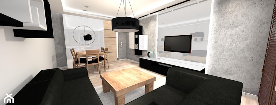 Mieszkanie w wielkiej płycie Sosnowiec - Salon, styl minimalistyczny - zdjęcie od InWizja studio Katarzyna Doroszkiewicz