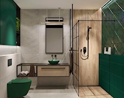 Zielona łazienka przy sypialni - zdjęcie od InWizja studio Katarzyna Doroszkiewicz - Homebook