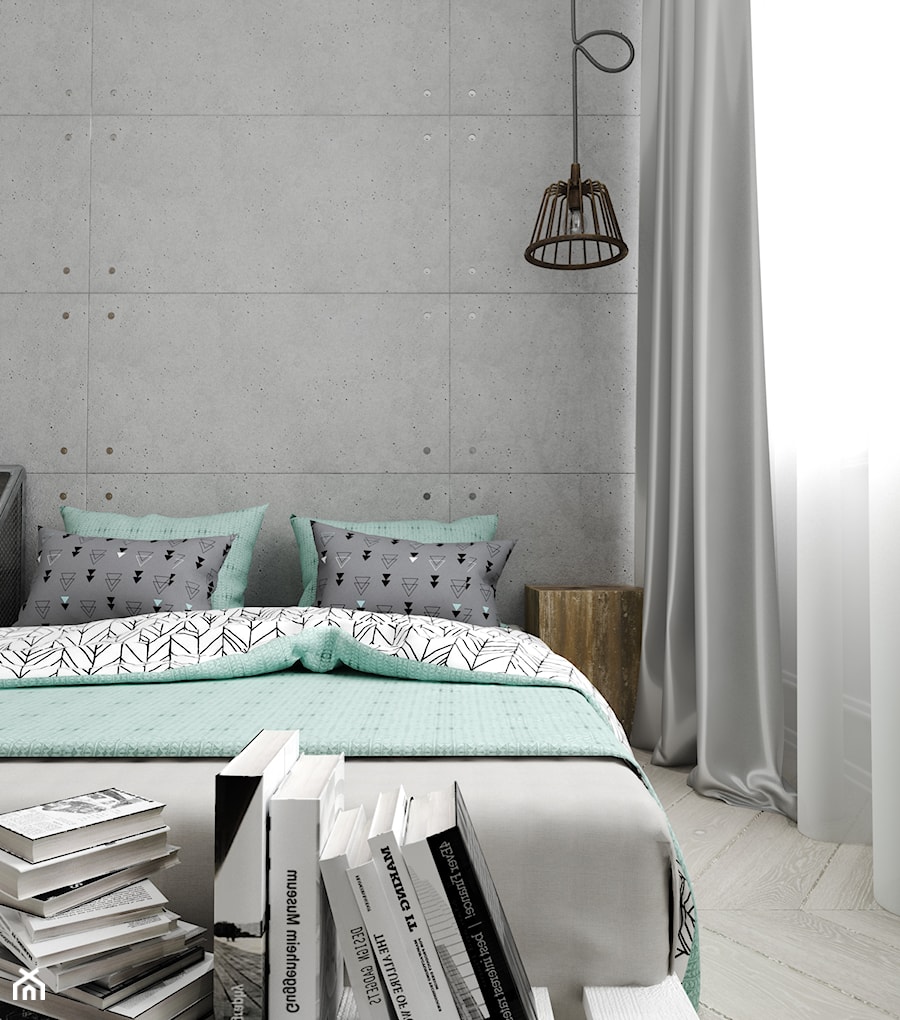 Rewitalizacja krakowskiej kamienicy - Średnia szara sypialnia, styl industrialny - zdjęcie od Projektowanie Wnętrz Krystian Motyl