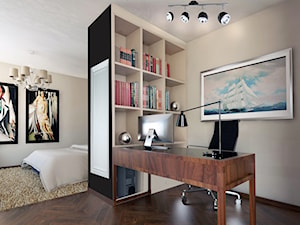 Apartament w Stolicy - Średnie beżowe biuro, styl nowoczesny - zdjęcie od beata_no@o2.pl