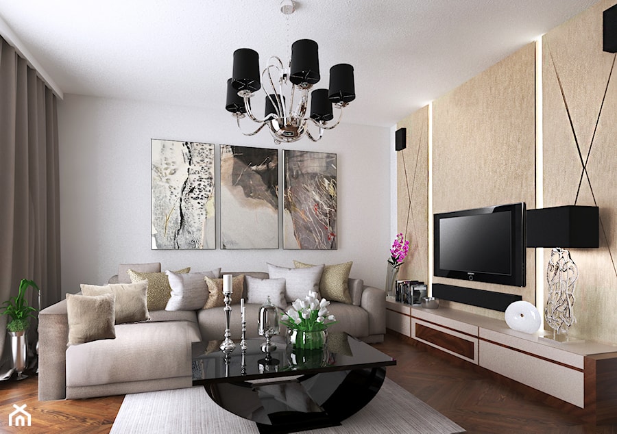 Apartament w Stolicy - Salon, styl glamour - zdjęcie od beata_no@o2.pl