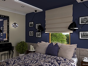 PRZEWAGA TURKUSU - Mała niebieska szara sypialnia, styl tradycyjny - zdjęcie od SM STUDIO Projektowanie wnętrz