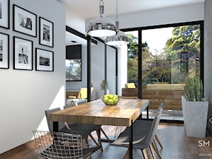 LOFTOWO - Duża biała jadalnia jako osobne pomieszczenie, styl industrialny - zdjęcie od SM STUDIO Projektowanie wnętrz