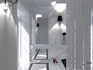 GLAMOUR - Średni szary z marmurem na podłodze hol / przedpokój, styl glamour - zdjęcie od SM STUDIO Projektowanie wnętrz