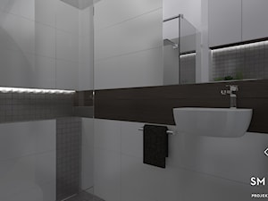 SWEET HOME - Mała bez okna z lustrem łazienka, styl nowoczesny - zdjęcie od SM STUDIO Projektowanie wnętrz