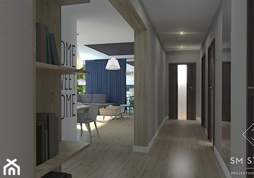 SWEET HOME - Duży szary hol / przedpokój, styl nowoczesny - zdjęcie od SM STUDIO Projektowanie wnętrz